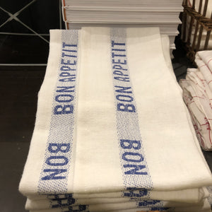 Blue & White Bon Appetite Tea Towel