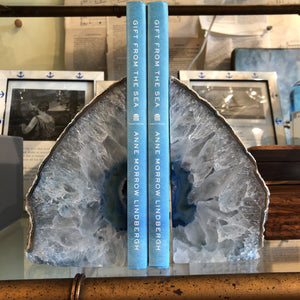 Blue Agate Bookends