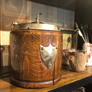 Wooden Biscuit Bin with Shield