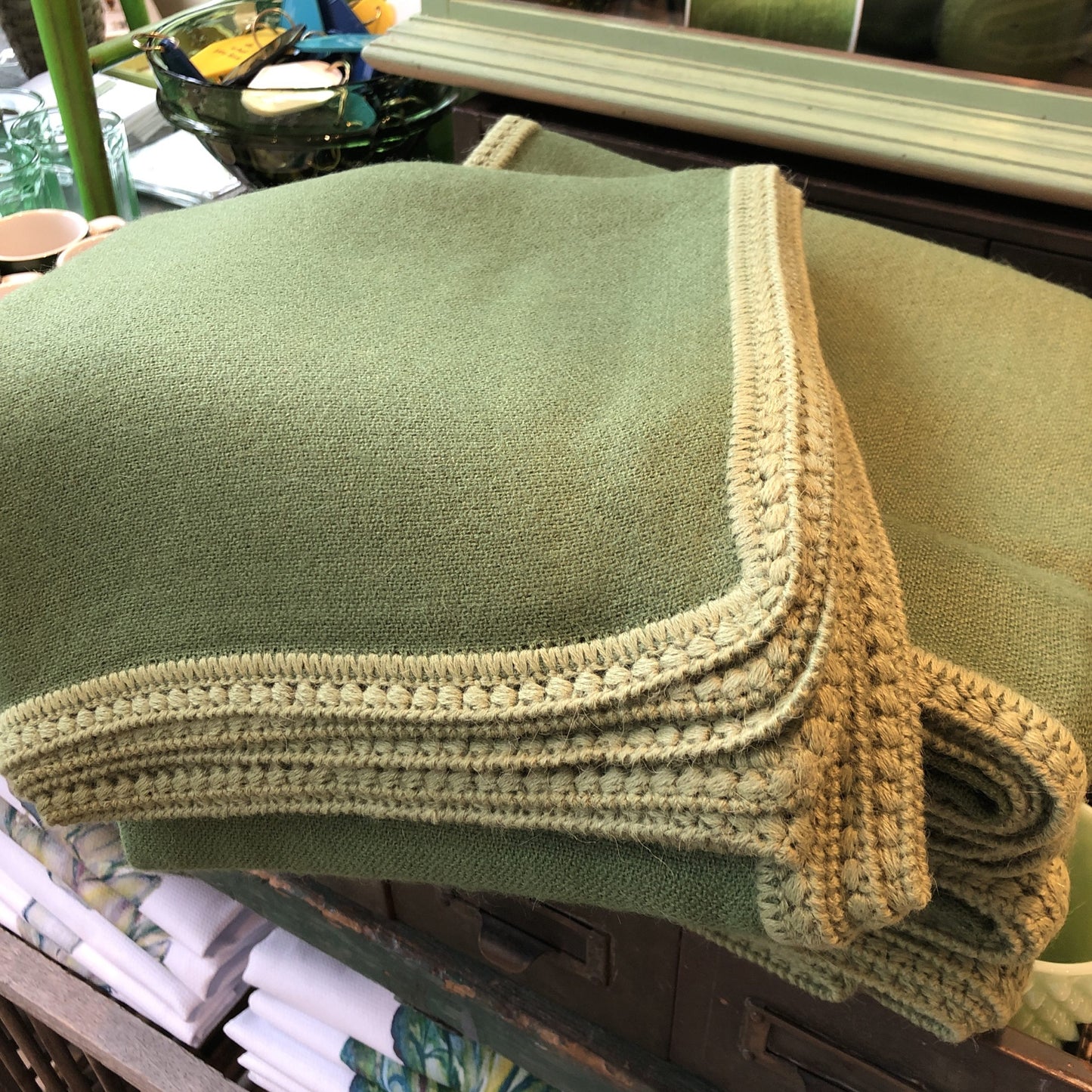 Green Alpaca Throw