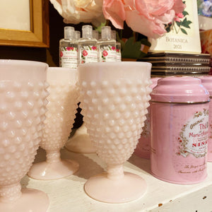 Pink Hobnail Goblet