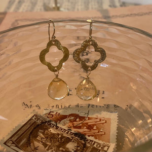 Citrine Hammered Metal Earring