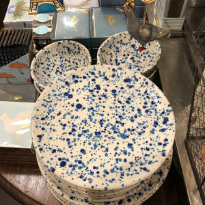 Blue Spongeware Dessert Plate