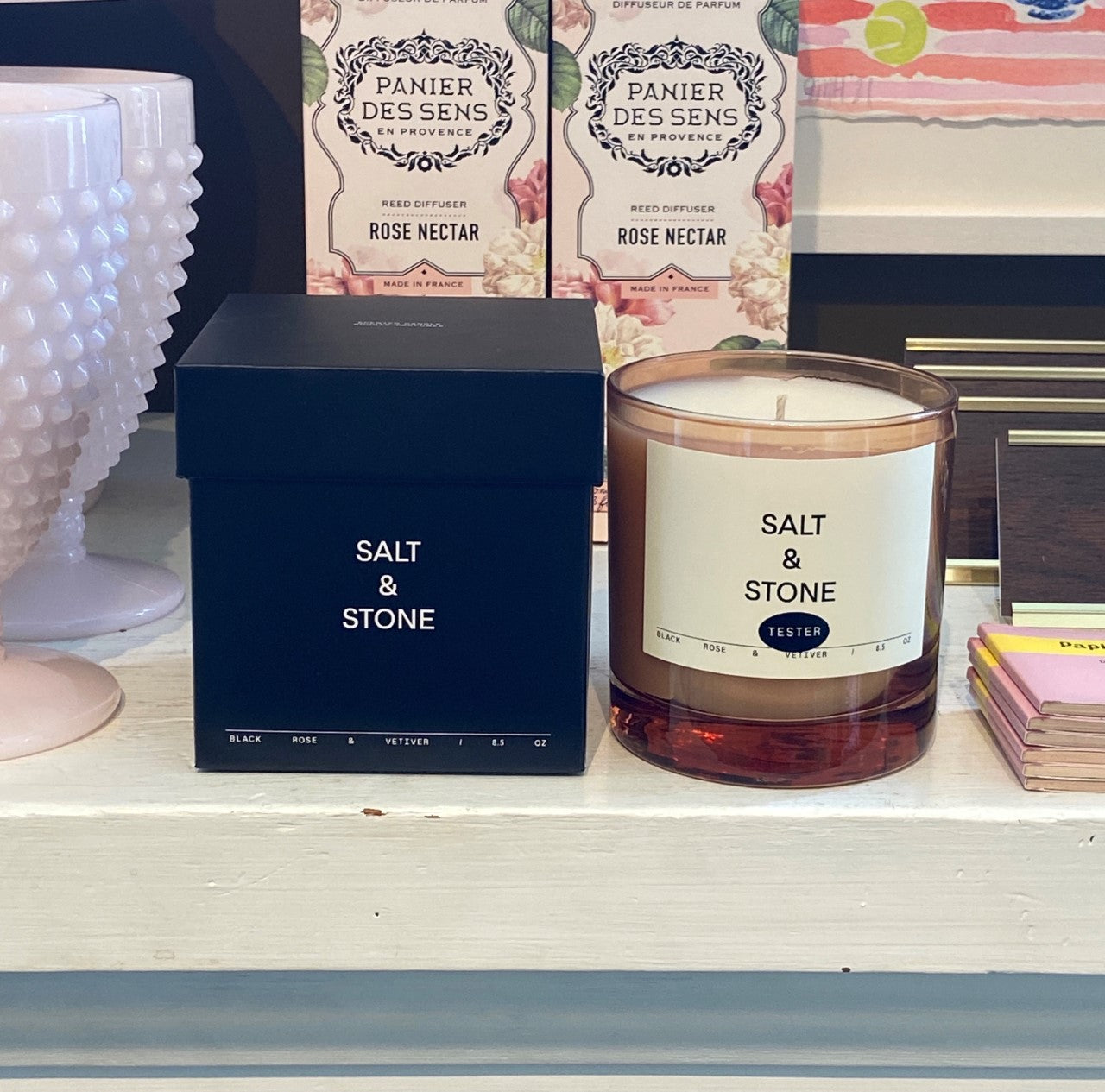 Salt & Stone Candle in Black Rose and Vetiver